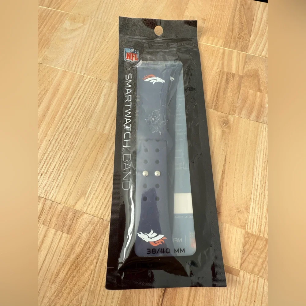 NFL game time Denver broncos silicone smartwatch strap compatible with Apple